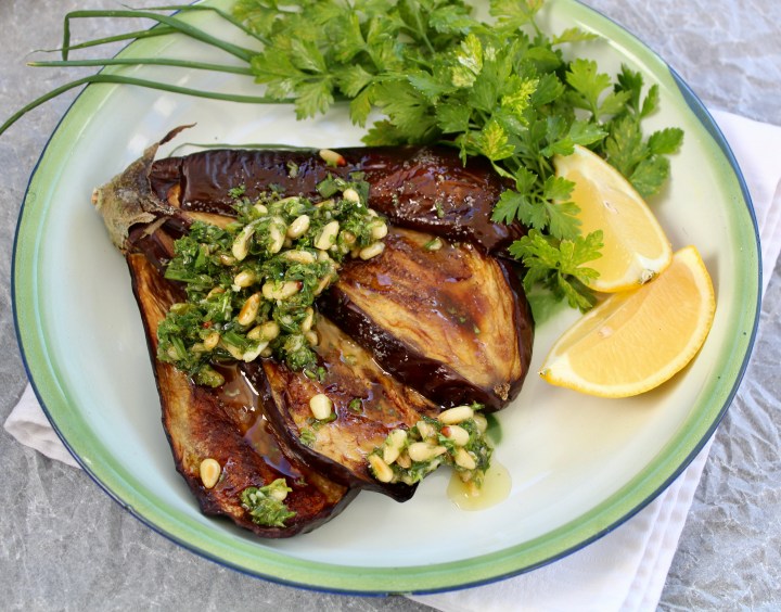 Baked Aubergine with Pesto and&nbsp;Pear